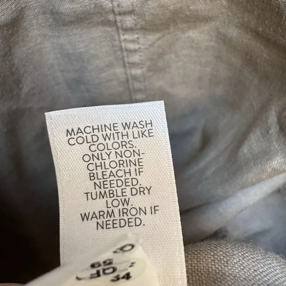 Pure Jill Elements 100% Linen Open Front Duster Jacket Women’s M Brown Lagenlook - Picture 6 of 9